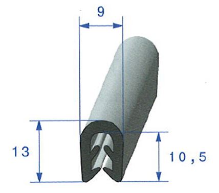 Profil protection bord de tôle - 21 x 16 - Robriserv