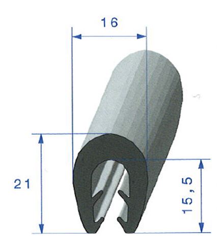 Profil protection bord de tôle - 21 x 16 - Robriserv