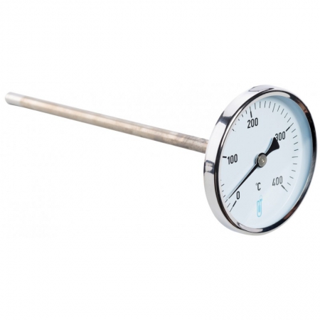 Thermomètre de fumée bimétallique pour gaz et fumées (de 0 à 500° C). Utilisé sur canalisations, ballons et / ou autres éléments