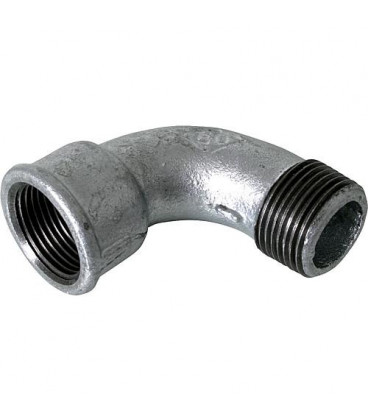 Raccord fonte malléable galvanisée -n° 1A- Courbe courte 90° Mâle Femelle