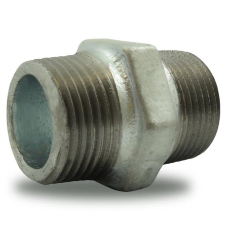 Raccord fonte malléable galvanisée - type 280: mamelon double égal mâle/mâle- Filetage BSP. DN6 à DN100