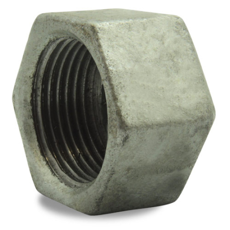 Raccord fonte malléable galvanisée 300 bouchon femelle hexagonal BSP. DN6 à DN80