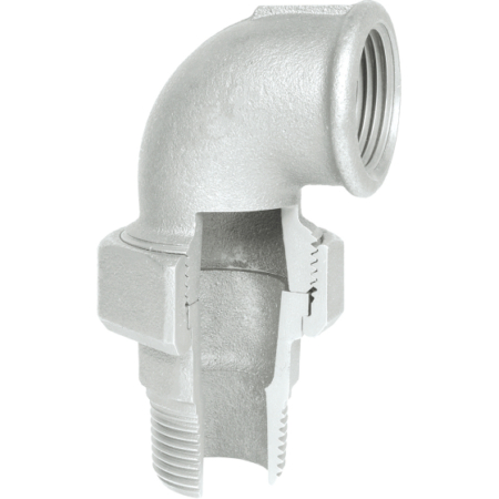 raccord fonte malléable galva 97 coude union male femelle joint plat. DN10 à DN50