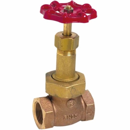 Robinet à soupape corps bronze clapet inox siège PTFE chapeau union femelle femelle BSP. DN 8 à DN 50