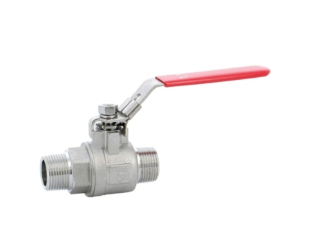 Robinet à tournant sphérique 2 pièces inox mâle mâle BSP.