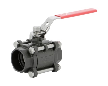 Robinet à tournant sphérique 3 pièces acier à souder SW siège PTFE + verre. DN 8 à DN 100