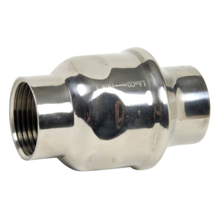 Clapet anti retour inox à simple guidage, joint FKM. Femelle BSP, du DN8 au DN100