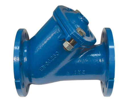 Clapet à boule à brides PN10 conformité norme NF, corps fonte GS, visserie inox, boule NBR