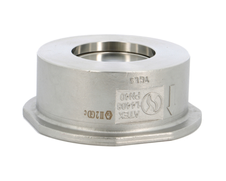 Clapet anti retour Inox à disque Inox (métal/métal), montage entre brides toutes positions, PN40, compatible ATEX