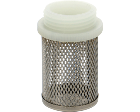 Crépine pour clapet, en inox, filetage nylon mâle BSP