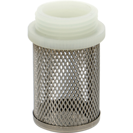 Crépine pour clapet, en inox, filetage nylon mâle BSP