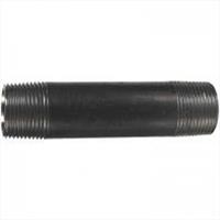Raccord acier noir : mamelon 40 mm, filetage BSP ébavuré