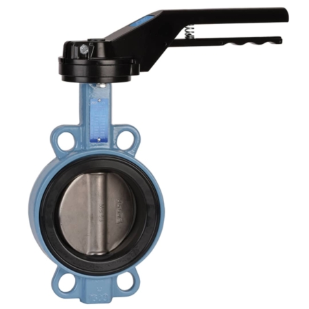 Vanne papillon pour réseaux de fluides Fluides produits abrasifs et pulvérulents. Corps fonte, papillon fonte/inox, manchette Nitrile Carboxyle