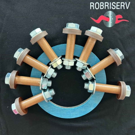 Kit Isolant pour brides RF, fabriqué par Robriserv. Visserie incluse. DN 15 à DN 1000