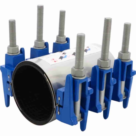 Collier de réparation et de jonction définitive 2x3 tirants joint EPDM. DN 88 à DN 516