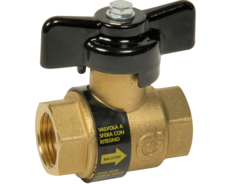 Vanne sphère laiton clapet intégré ballstop femelle femelle BSP joint PTFE écrou tournant