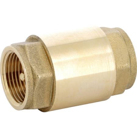 Clapet anti-retour laiton à double guidage, obturateur laiton , ressort inox. Pour eau potable (4MS et ACS). Modèle à visser, Femelle BSP