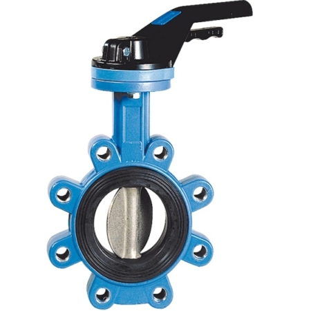 Robinet à papillon à oreilles taraudées corps fonte papillon inox ou fonte manchette EPDM. DN 32 à DN 600