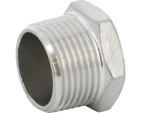 Bouchon mâle hexagonal évidé inox moulé PS20 BSP. DN 15 à DN 50