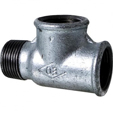 Raccord fonte 134 Réduit : Té, Mâle/Femelle/Femelle. Filetage BSP. Gamme raccords fonte malléable tuyauterie et réseaux fluides, eau, gaz