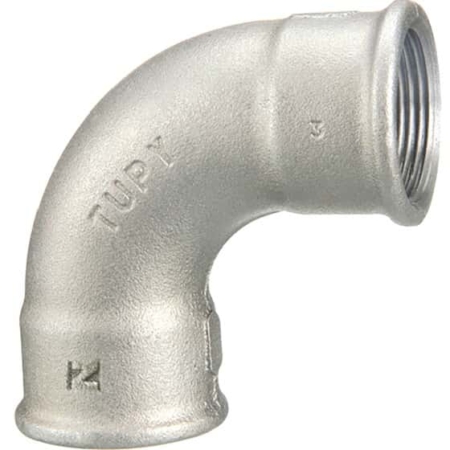 Raccord fonte malléable galvanisée courbe femelle femelle courte 90°. BSP. DN8 à DN100