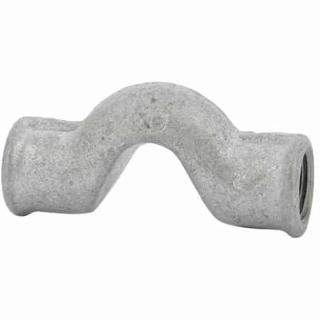 Raccord fonte malléable galvanisée 85 dos d'âne femelle femelle filetage BSP. DN15 à DN32