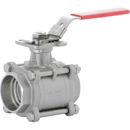 Robinet à tournant sphérique 3 pièces inox platine ISO à souder SW. DN 15 à DN 50