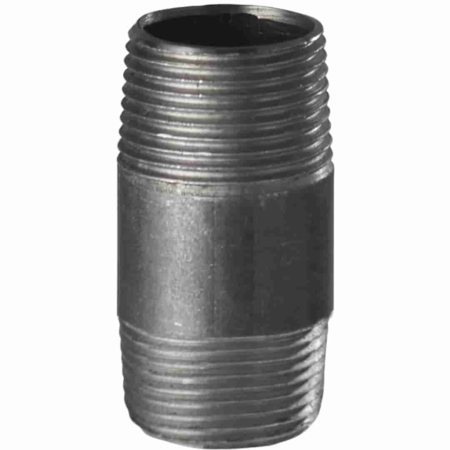 Raccord acier noir mamelon longueur 50 millimètres. DN 15 à DN 50