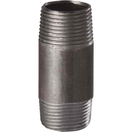 Raccord acier noir mamelon longueur 60 millimètres. DN 8 à DN 50