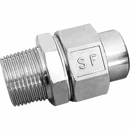 Raccord union 3 pièces usiné inox mâle à souder BW PS60. DN 8 à DN 50