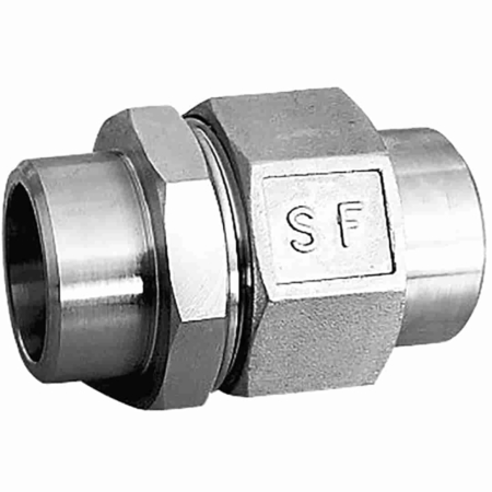 Raccord union 3 pièces usiné inox à souder BW à souder BW PS60. DN 8 à DN 50