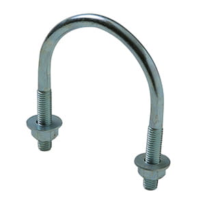 Etrier acier bi chromaté acier zingué 2 écrous montés DN 08 à DN 400