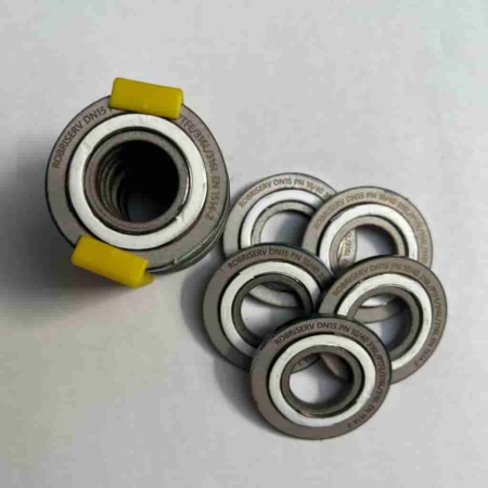 Joint spiralé anneau extérieur inox PTFE, anneau intérieur inox. PN 10/25/40/64